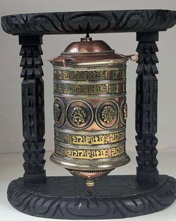 Gebedsmolen of gebedswiel - Koper, Hout - 1990-2000 -
