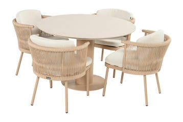 Hartman Toledo/Girona ronde rope tuinset voor 4 personen 120, Tuin en Terras, Tuinsets en Loungesets, Verzenden, Nieuw, Overige materialen