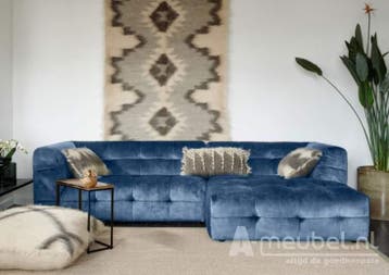Loungebank Castricum - loungebanken - Blauw, Nieuw, 150 cm of meer, Stof, 250 tot 300 cm