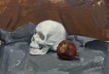 Ardic Agus - Still life with skull and pomegranate