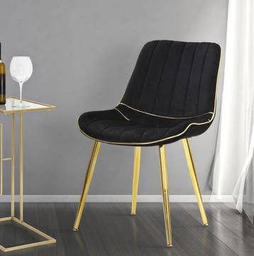 STOEL PARIS NERA/GOUD SET 2 STUKS CM 51X59X79, Huis en Inrichting, Fauteuils, Ophalen of Verzenden, Nieuw