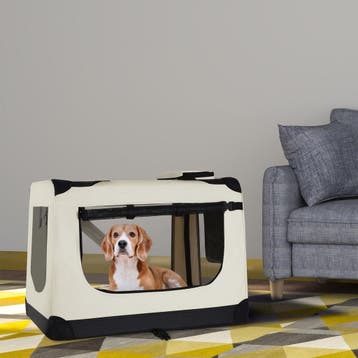 Vouwbare Hondentransportbox / Bench Lassie M - Beige - 42 x, Verzenden, Nieuw