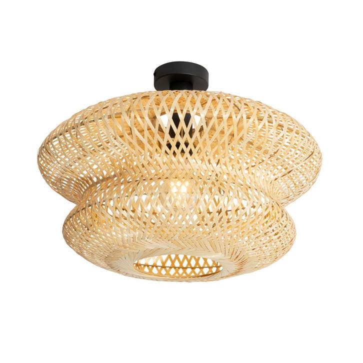 Oosterse plafondlamp bamboe - Ostrava Double, Huis en Inrichting, Lampen | Plafondlampen, Nieuw, Verzenden