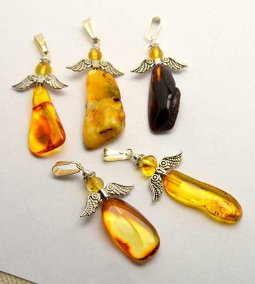 Barnsteen - Natuurlijk Baltisch amber - Set van 5 stuks -