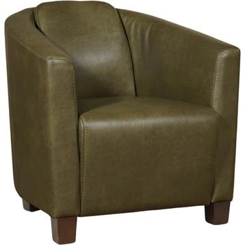 Leren fauteuil Press - Granada Moss (olijf/groen) - Poten, Nieuw, Ophalen of Verzenden, Eigentijds, Klassiek, Retro, Romantisch, Vintage
