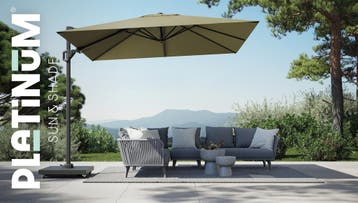 Challenger T2 premium parasol 300x300 cm antraciet lush, Ophalen of Verzenden, Nieuw