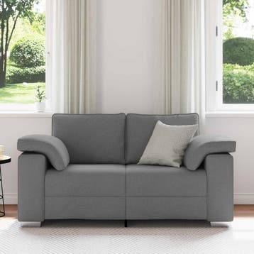 vidaXL Loveseat Donkergrijs 160 cm Stof, Verzenden, Nieuw, Stof, 150 tot 200 cm