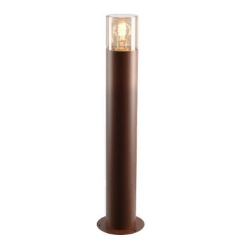 Roestkleur staande buitenlamp Sanel, Smoke glas, 60cm, Ophalen of Verzenden, Nieuw, Aluminium, Staande lamp