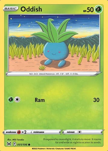 Oddish 001/196 Lost Origin, Hobby en Vrije tijd, Verzamelkaartspellen | Pokémon, Ophalen of Verzenden, Nieuw, Losse kaart, Foil