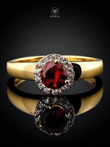 Rhodolietgranaat Spinner Ring - 925 sterlingzilver goud