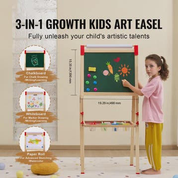 Dubbelzijdig Houten Teken-easel voor Kinderen met Whiteboard, Verzenden, Nieuw