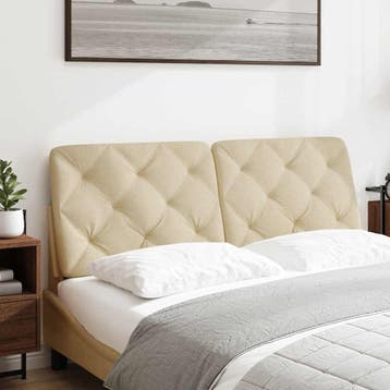 vidaXL Hoofdbordkussen 140 cm stof crèmekleurig, Huis en Inrichting, Verzenden, Nieuw, Crème, Stof