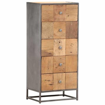vidaXL Ladekast 45x30x100 cm massief gerecycled hout, Kinderen en Baby's, Kinderkamer | Commodes en Kasten, Verzenden, Nieuw