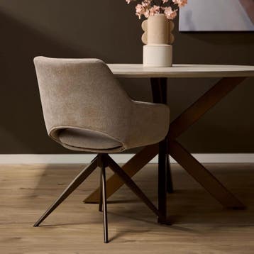 Draaibare eetkamerstoel Daisy Beige | Starfurn, Ophalen of Verzenden, Nieuw