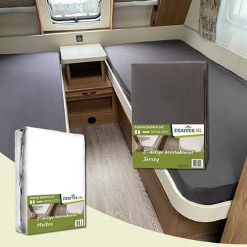 Textielpakket  2 delig enkele bedden set -1 hoeslakenset(2, Verzenden, Nieuw, Eenpersoons, Wit