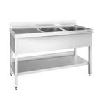 GGM Gastro | RVS spoeltafel PREMIUM - 1400x600mm - met |, Verzenden, Nieuw in verpakking, RVS Meubilair