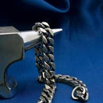 Zilveren gourmetschakel armband (Schakelarmband), Sieraden, Tassen en Uiterlijk, Armbanden, Ophalen of Verzenden, Gebruikt, Overige kleuren