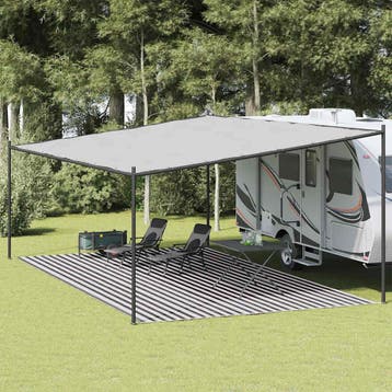 vidaXL Tenttapijt 400x700 cm HDPE antracietkleurig en wit, Verzenden, Nieuw