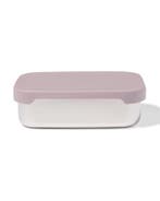 HEMA Lunchbox 14.3x18.9x5.8cm rvs donkerroze, Verzenden, Nieuw