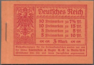 Duitse Rijk 1917 - Germania postzegelboekje zonder nummer, Gestempeld
