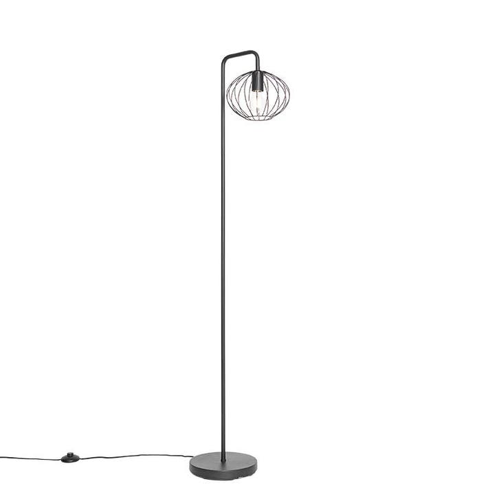 Industriële vloerlamp zwart 23 cm - Margarita, Huis en Inrichting, Lampen | Vloerlampen, Nieuw, Verzenden