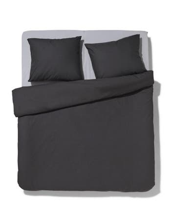 HEMA Dekbedovertrek 200x200/220cm zacht katoen donkergrijs, Verzenden, Nieuw