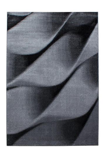 Modern Vloerkleed | Parma | Golven | Zwart | 80x300 cm, Verzenden, Nieuw