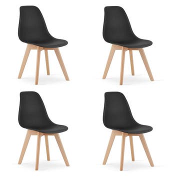 Eetkamerstoelen KITO Zwart | Polypropyleen | Nieuw | OP=OP, Zwart, Nieuw, Ophalen of Verzenden, Vier