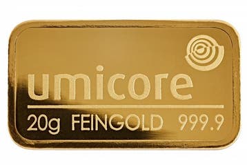 20 gram goudbaar Umicore, Verzenden, Goud