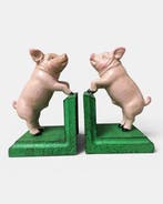 Boekensteunen (2) - Gietijzer - VARKENS BOEKENSTEUNEN