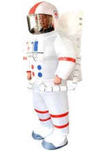 KIMU® Opblaas Kostuum Astronaut Opblaasbaar pak Astronautenp, Carnaval, Nieuw, Overige maten, Ophalen of Verzenden