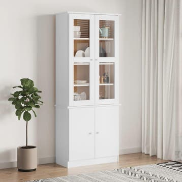 vidaXL Vitrinekast ALTA 77x35x186,5 cm massief grenenhout, Verzenden, Nieuw, 50 tot 100 cm, Minder dan 100 cm