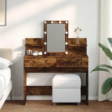 vidaXL Kaptafel met LED 100x40x130 cm gerookt eikenkleurig, Verzenden, Nieuw