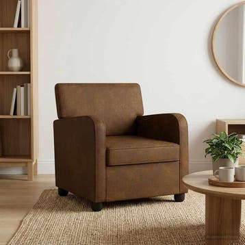 vidaXL Fauteuil Bruin Nep Suede Leer, Verzenden, Nieuw