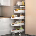 Badkamer Trolley Wit | Metaal | 34% Korting | Nieuwstaat, Ophalen of Verzenden, Zo goed als nieuw