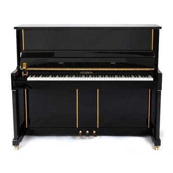 Feurich 125 - Design PE messing piano, Nieuw, Zwart, Piano