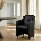 Leren eetkamerstoel Mass - Hermes Nero (zwart) - Met, Huis en Inrichting, Stoelen, Ophalen of Verzenden, Nieuw, Leer, Eigentijds, Modern