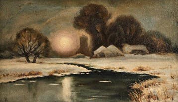 Nederlandse school (XX) - Winter Landscape – Oil on Canvas