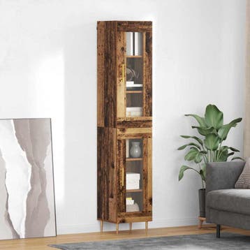 vidaXL buffetkast 2 st Oud Hout 34,5 x 34 x 180 cm Bewerkt, Minder dan 50 cm, Verzenden, Nieuw, Minder dan 100 cm