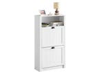 SoBuy FSR87-K-W Schoenenkast Met 2 Kleppen - 60 x 24 x 110, Verzenden, Nieuw