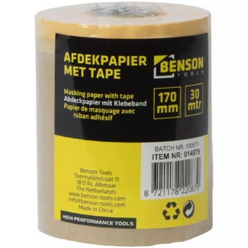 Benson Afdekpapier met tape 170 mmx 30 mtr (Onbekend), Ophalen of Verzenden, Nieuw