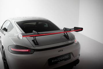 Maxton Carbon Spoiler V.1 met LED Porsche 718 Cayman 982c, Auto diversen, Tuning en Styling, Verzenden