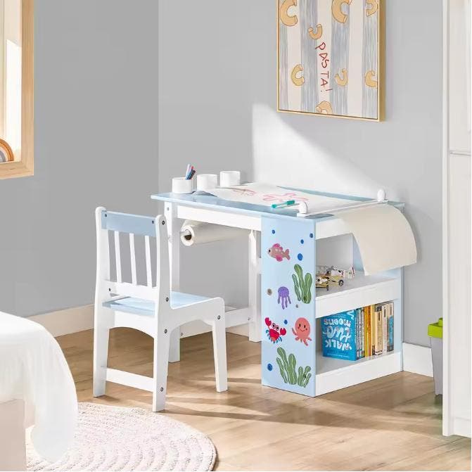 Kindertafel met Stoel – DIY Kinderbureau met Opbergruimte, Kinderen en Baby's, Kinderstoelen, Verzenden