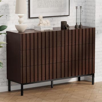Commode - Dressoir - Ladekast - 73,4x34,5x100 cm - Bruin - U, Verzenden, Zo goed als nieuw