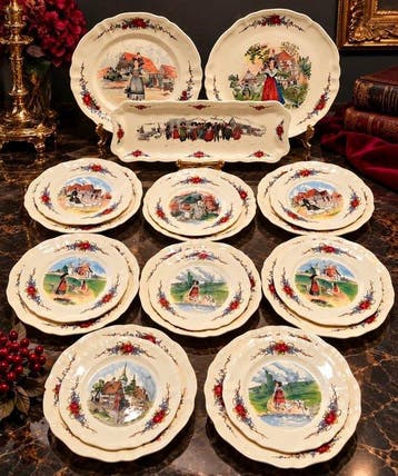 Sarreguemines - Tafelservies - Obernai - Aardewerk - Vintage