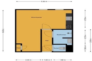 Studio Abel Tasmanplein in Assen, 20 tot 35 m², Overige regio's