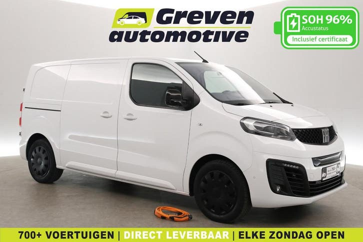 Fiat E-Scudo L2H1 75 kWh, Auto's, Bestelauto's, Onderhoudsboekje, Lease, Automaat, Wit, Gebruikt, Fiat, Financial lease, Stof