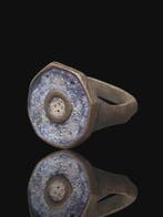 Oud-Romeins Bronze Stunning Military Seal Ring (Zonder