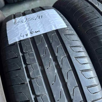 4 x Pirelli Cinturato P7 205-55-17 Zomerbanden 6mm, Gebruikt, 17 inch, Band(en), Personenwagen