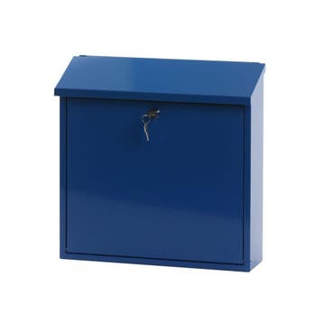 Basic Malagan wandbrievenbus staal - blauw, Tuin en Terras, Brievenbussen, Verzenden, Nieuw